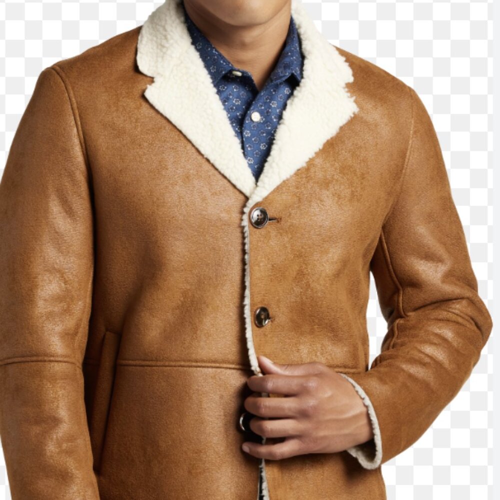 Paisley & Gray Slim Fit Faux Nubuck Shearling Blazer XXL Original Price $295